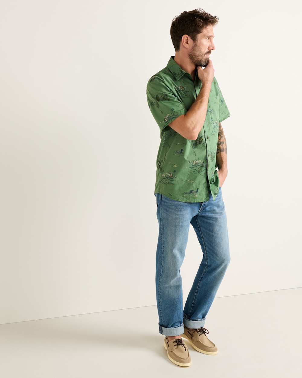 Pendleton Shop Men's Short-Sleeve Shoreline Print Cotton Shirt