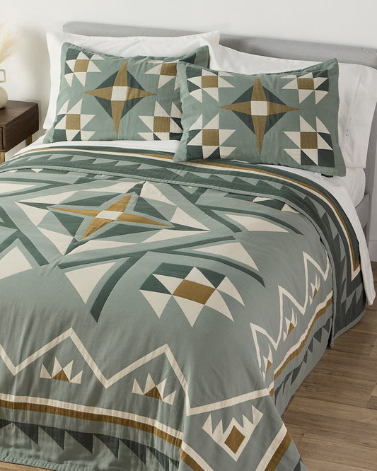 Pendleton Quilted Star Cotton Matelasse Coverlet