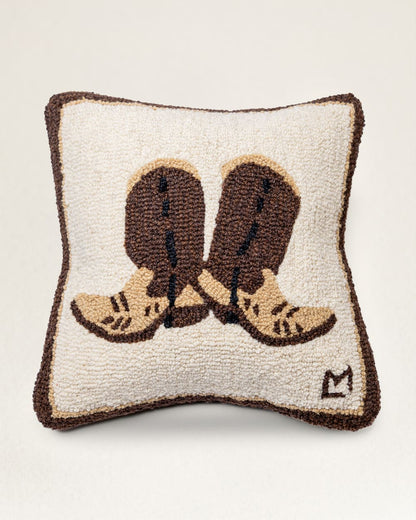 Pendleton Elevate Home Decor w/ Cowpoke Boots Hooked Square Pillow