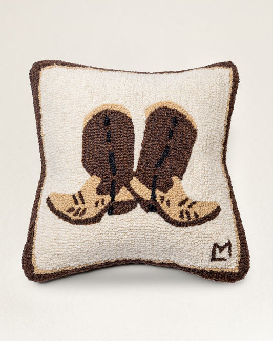 Pendleton Elevate Home Decor w/ Cowpoke Boots Hooked Square Pillow