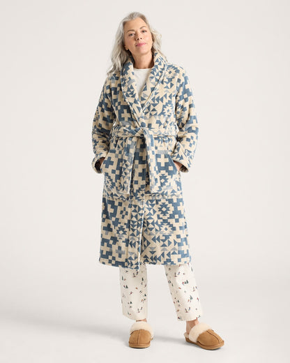 Pendleton Women's Blue Ridge Cotton Terry Velour Bathrobe