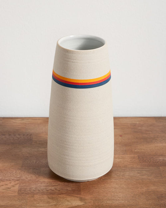 Pendleton Handmade Stoneware & Wood Stem Vase
