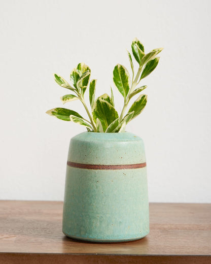 Pendleton Handmade Stoneware & Wood Bud Vase