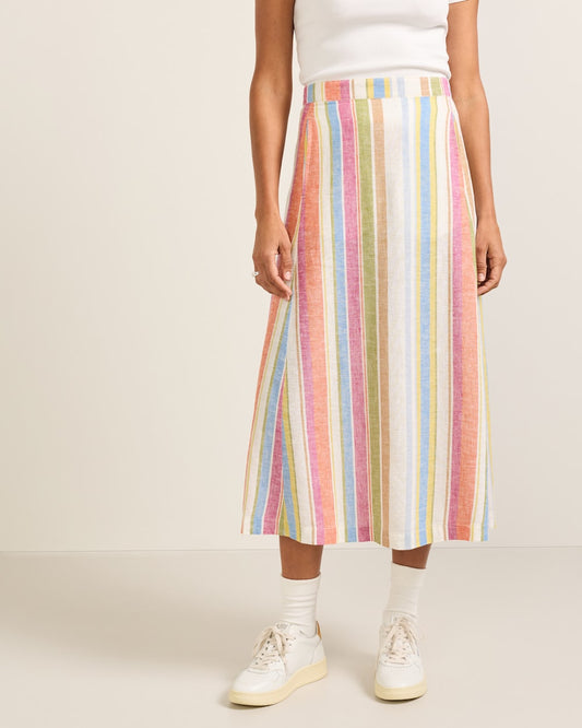 Pendleton Women's Stripe Linen Midi Skirt