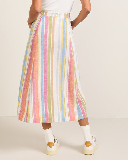 Pendleton Women's Stripe Linen Midi Skirt