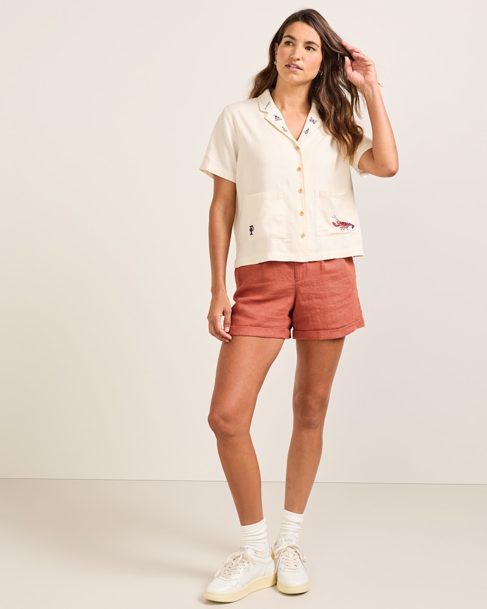 Pendleton Women's Short-Sleeve Embroidered Camp Shirt