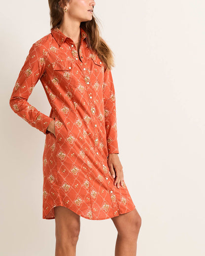 Pendleton Shop Women's Cotton Cowgirl Lattice Gambler Shirt Dress