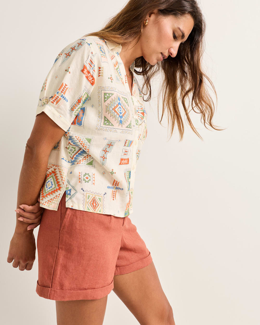 Pendleton Women's Short-Sleeve Harlow Linen Shirt