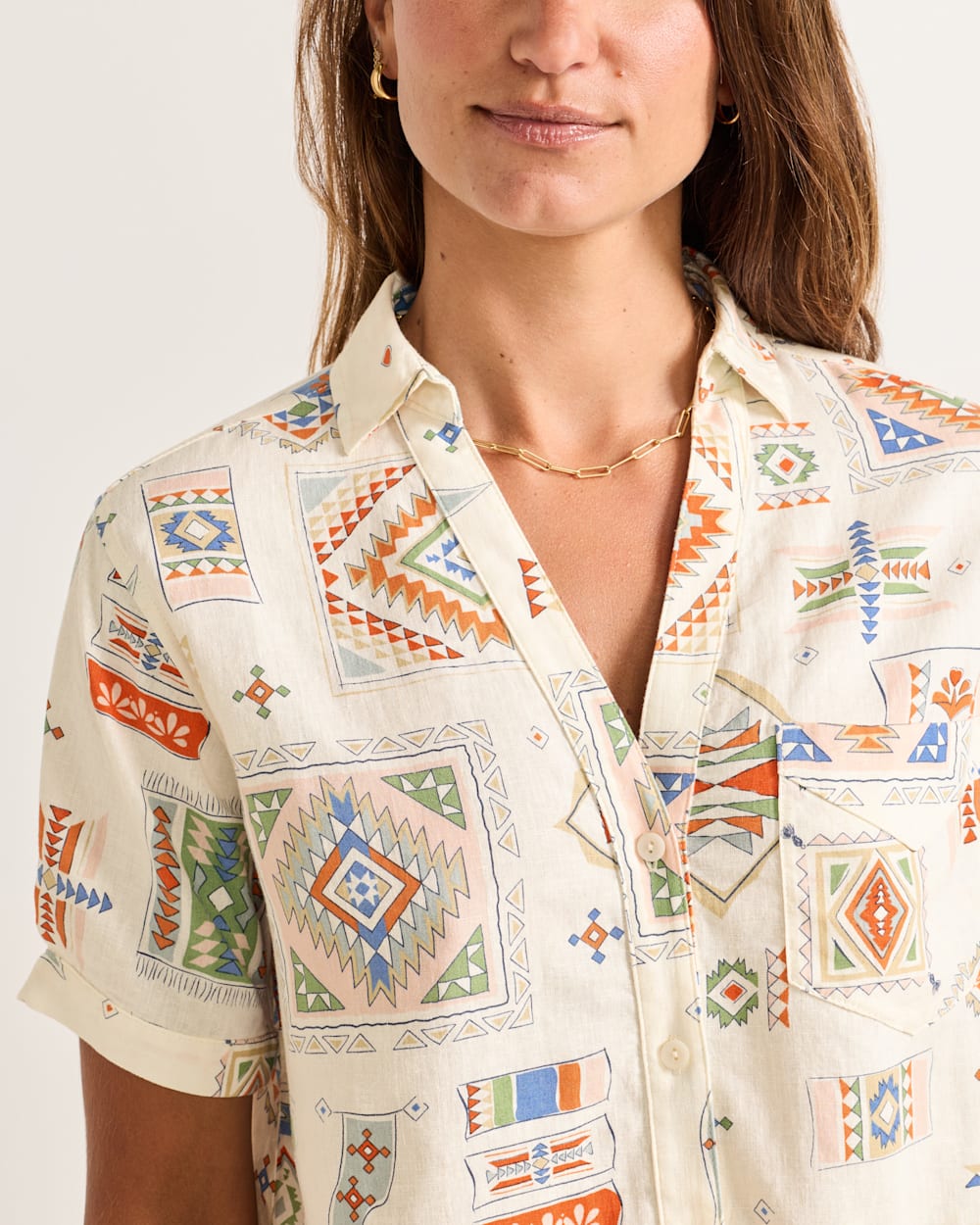 Pendleton Women's Short-Sleeve Harlow Linen Shirt