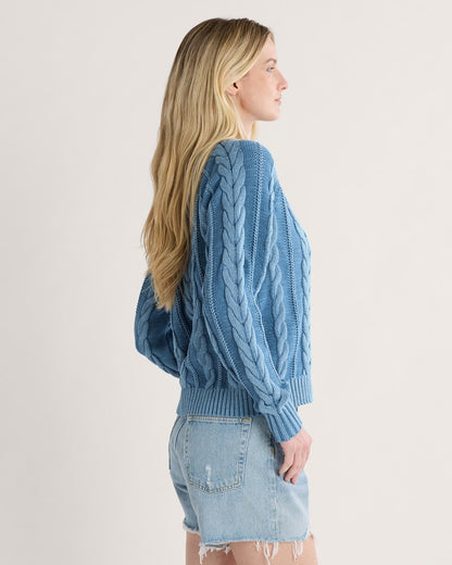 Pendleton Shop Women's Cotton Cable Knit Button-Front Cardigan