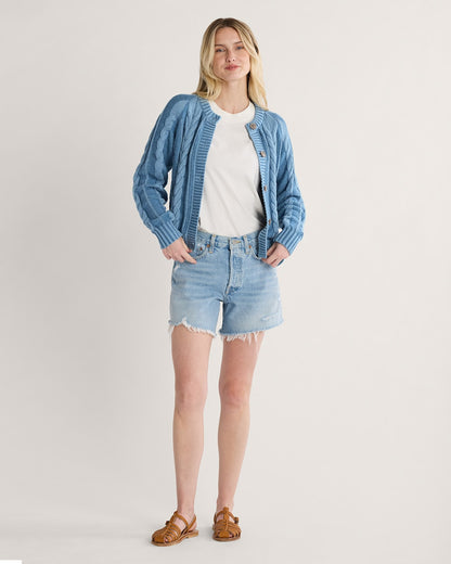 Pendleton Shop Women's Cotton Cable Knit Button-Front Cardigan