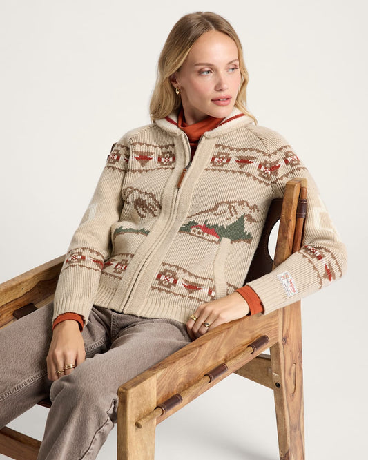 Pendleton Shop Women's Alpine Lambswool Zip Cardigan in Sweaters & Knits
