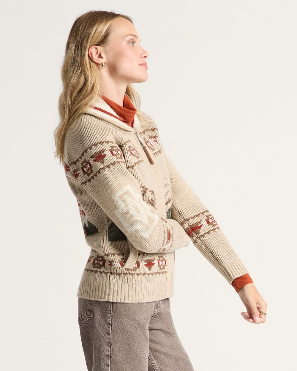 Pendleton Shop Women's Alpine Lambswool Zip Cardigan in Sweaters & Knits