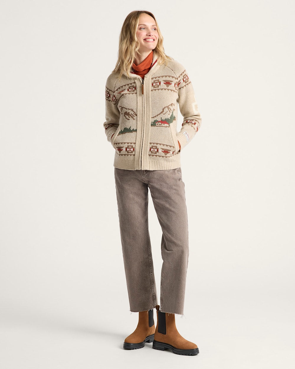 Pendleton Shop Women's Alpine Lambswool Zip Cardigan in Sweaters & Knits