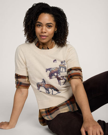 Pendleton Shop Classic Western Soft Women's Wild Horse Cotton Sweater
