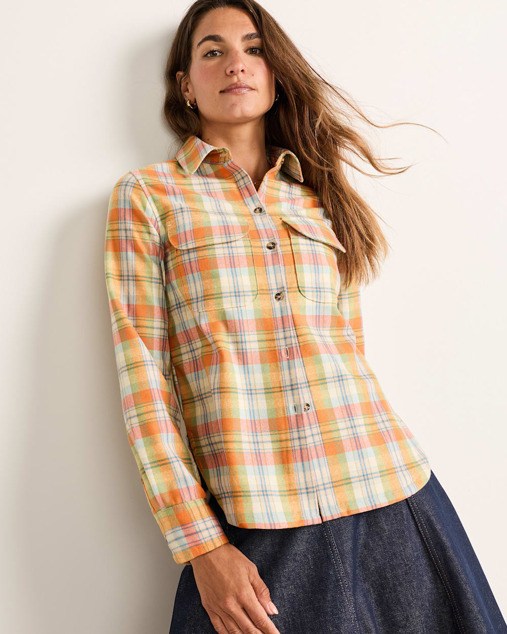 Pendleton Shop Women's Wool Flannel Plaid Long-Sleeve Board Shirt