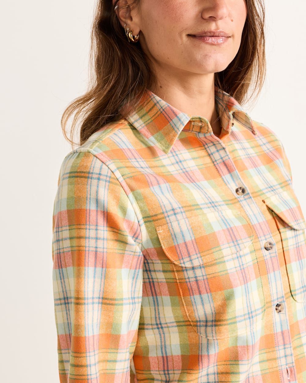 Pendleton Shop Women's Wool Flannel Plaid Long-Sleeve Board Shirt