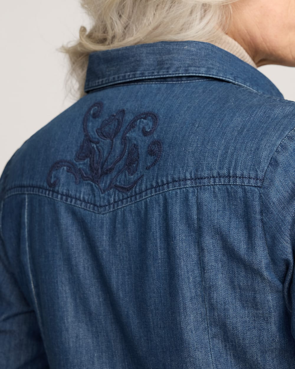 Pendleton Shop Women's Embroidered Chambray Gambler Shirt Dress
