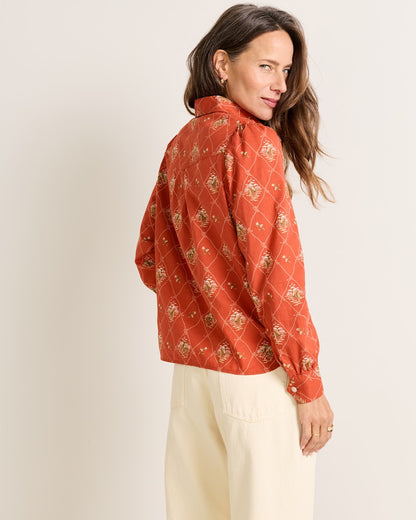 Pendleton Shop Women's Cowgirl Lattice Winona Puff Sleeve Shirt