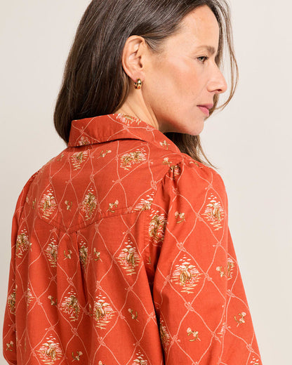 Pendleton Shop Women's Cowgirl Lattice Winona Puff Sleeve Shirt