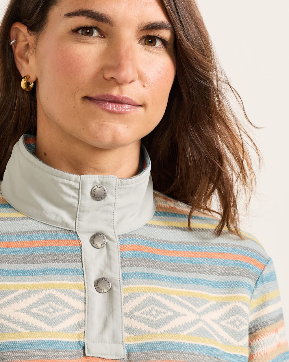 Pendleton Shop Women's Cotton Doublesoft Half-Snap Pullover Shirt