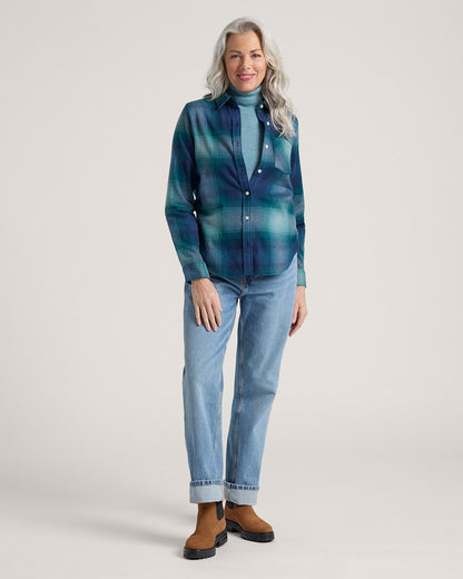 Pendleton Buy Women's Plaid Cotton Flannel Relaxed Shirt Tops