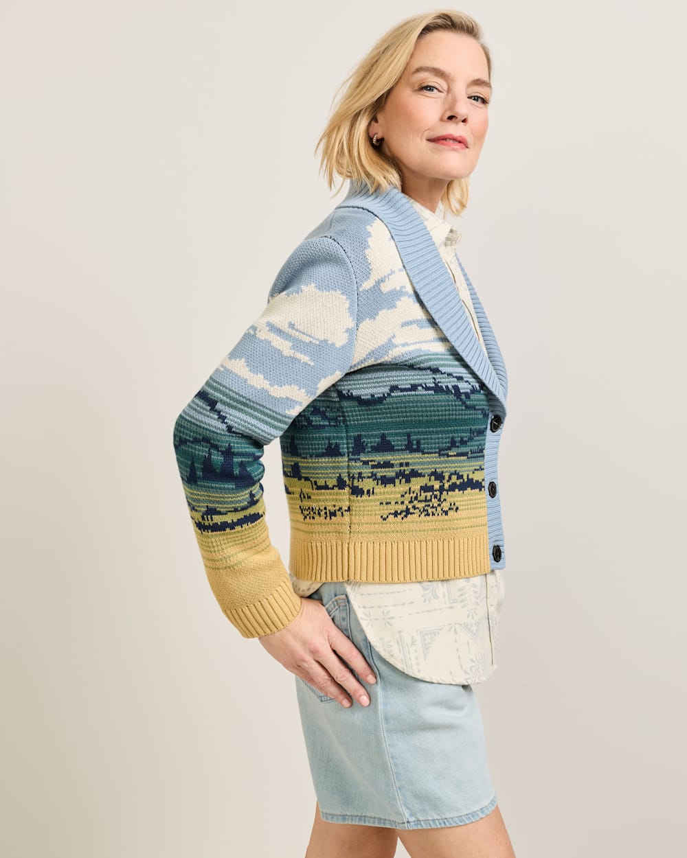 Pendleton Shop Women's Big Sky Cotton Graphic Cardigan Sweater