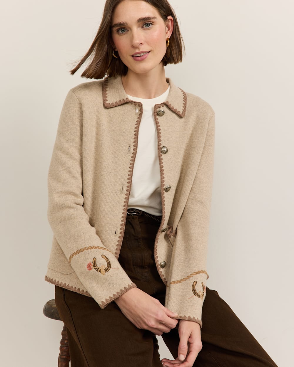 Pendleton Shop Women's Cotton Western Souvenir Cardigan Sweater