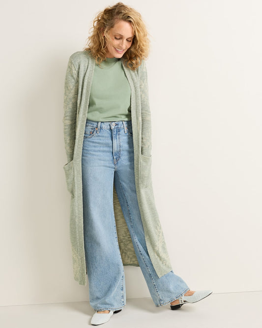 Pendleton Shop Women's Long Textured Open Duster Cardigan Sweater