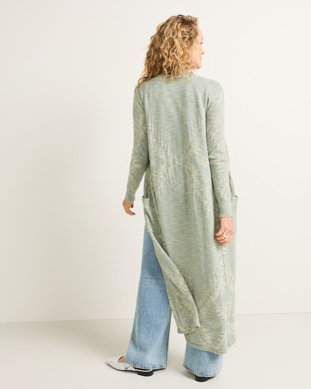 Pendleton Shop Women's Long Textured Open Duster Cardigan Sweater