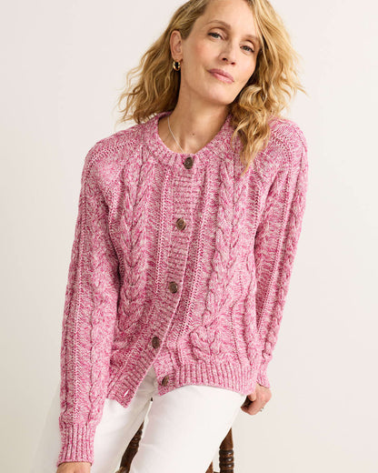 Pendleton Shop Women's Marled Cotton Cable Button-Front Cardigan