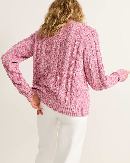Pendleton Shop Women's Marled Cotton Cable Button-Front Cardigan