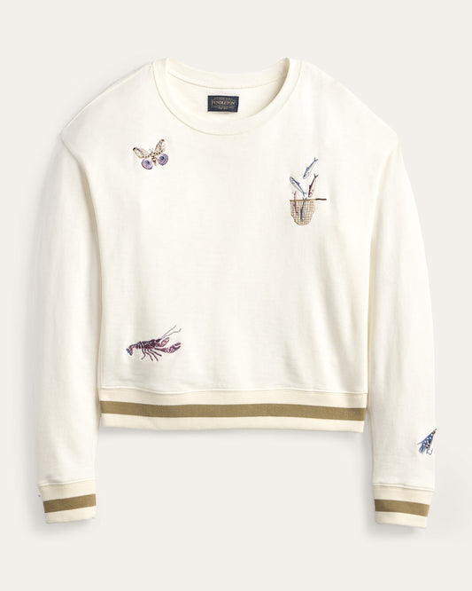 Pendleton Shop Women's Lakeside Embroidered French Terry Pullover