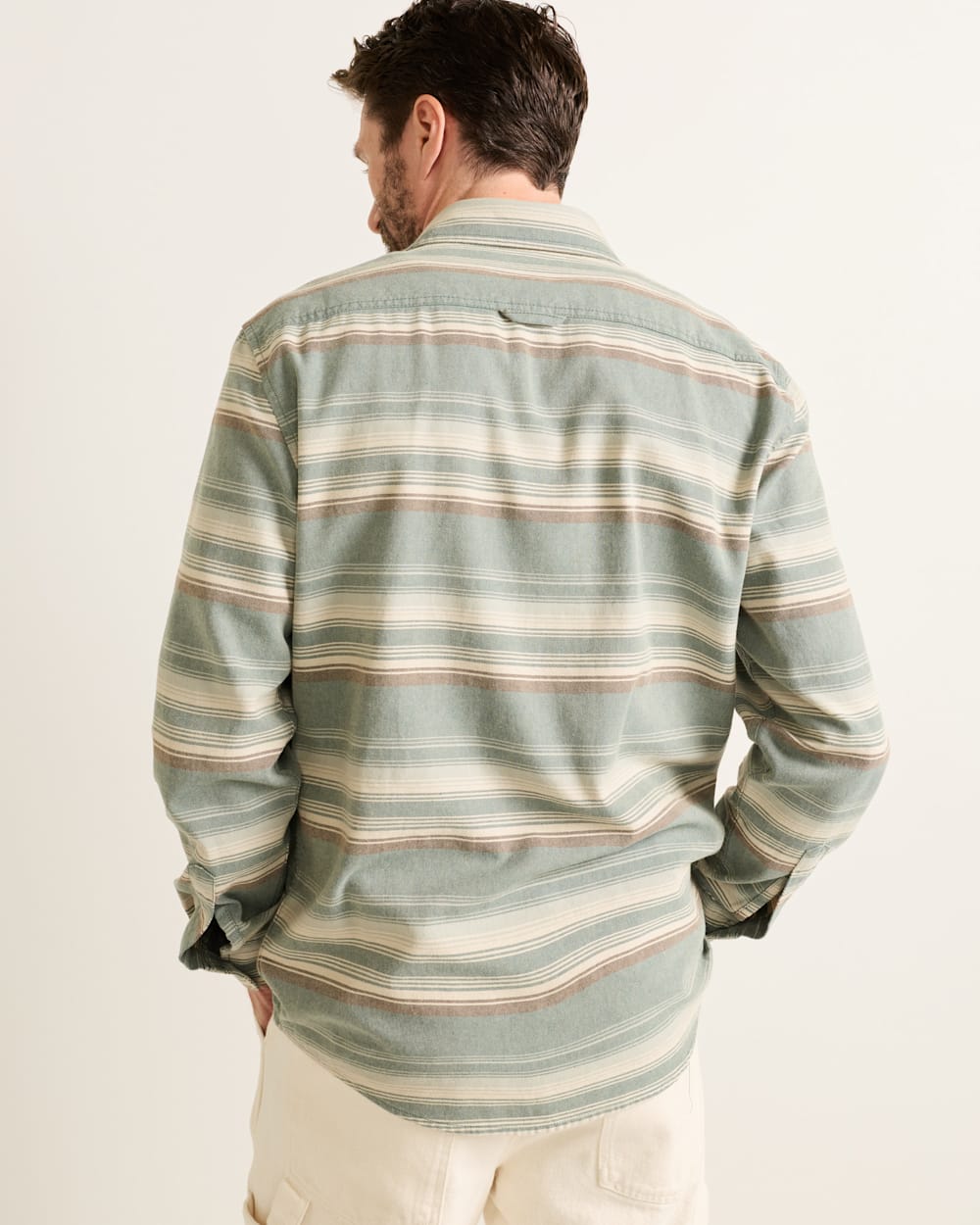 Pendleton Shop Men's Long-Sleeve Stripe Beach Shack Cotton Shirt