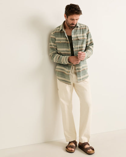Pendleton Shop Men's Long-Sleeve Stripe Beach Shack Cotton Shirt