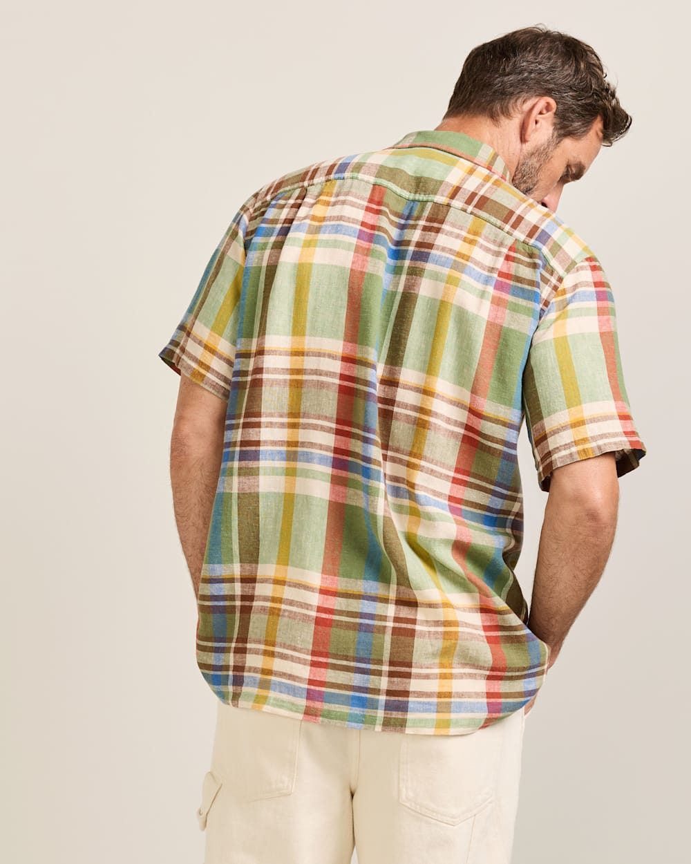 Pendleton Men's Short-Sleeve Plaid Aloha Linen Camp Shirt