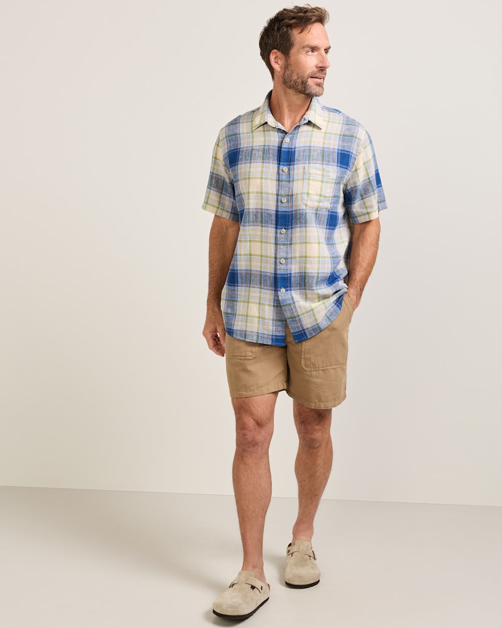 Pendleton Shop Men's Stylish Plaid Linen Shirt