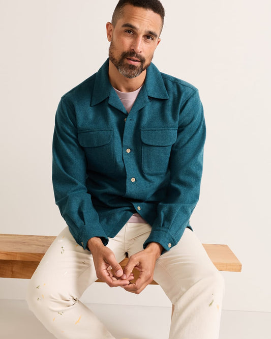 Pendleton Shop Men's Solid Wool Board Shirt for Timeless Look