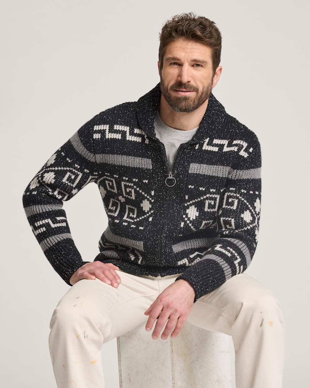 Pendleton Shop Men's Westerley Donegal Lambswool Cardigan in Sweaters