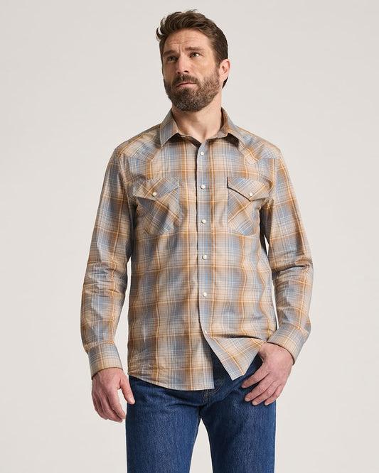 Pendleton Shop Men's Cotton Plaid Bishop Shirt: Stylish Comfort