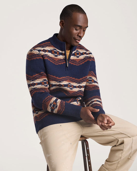 Pendleton Shop Men's Tumalo Ridge Lambswool Quarter-Zip Sweater in Sweaters