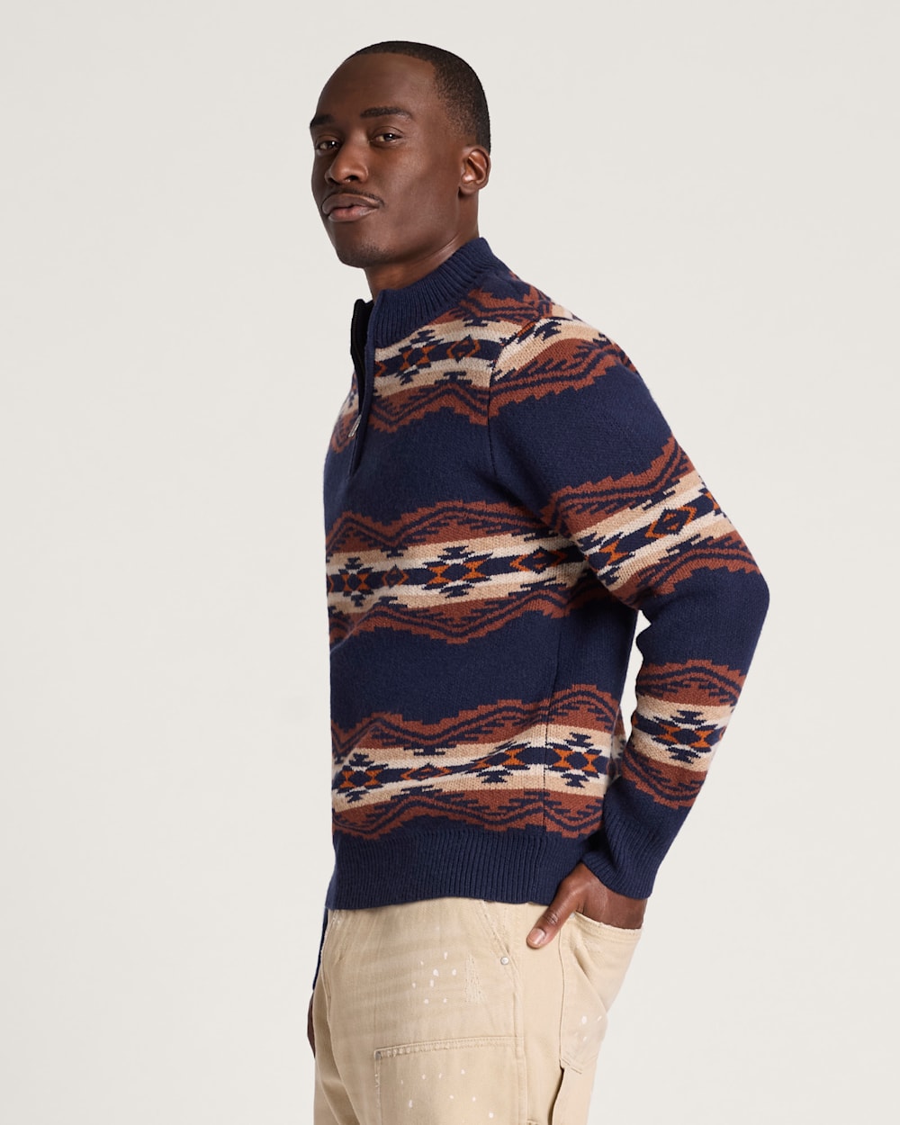 Pendleton Shop Men's Tumalo Ridge Lambswool Quarter-Zip Sweater in Sweaters