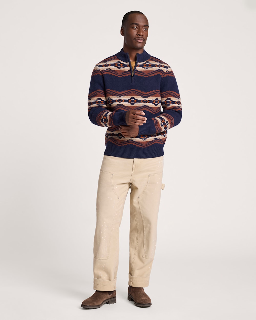 Pendleton Shop Men's Tumalo Ridge Lambswool Quarter-Zip Sweater in Sweaters