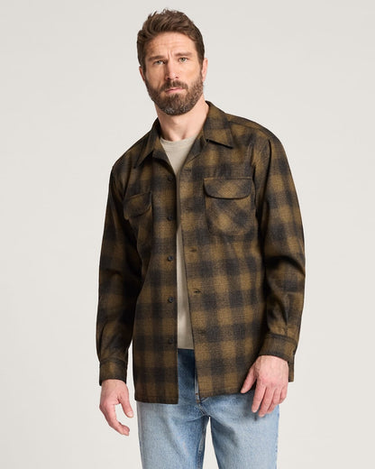 Pendleton Shop Men's Plaid Wool Board Shirt: Stylish Comfort
