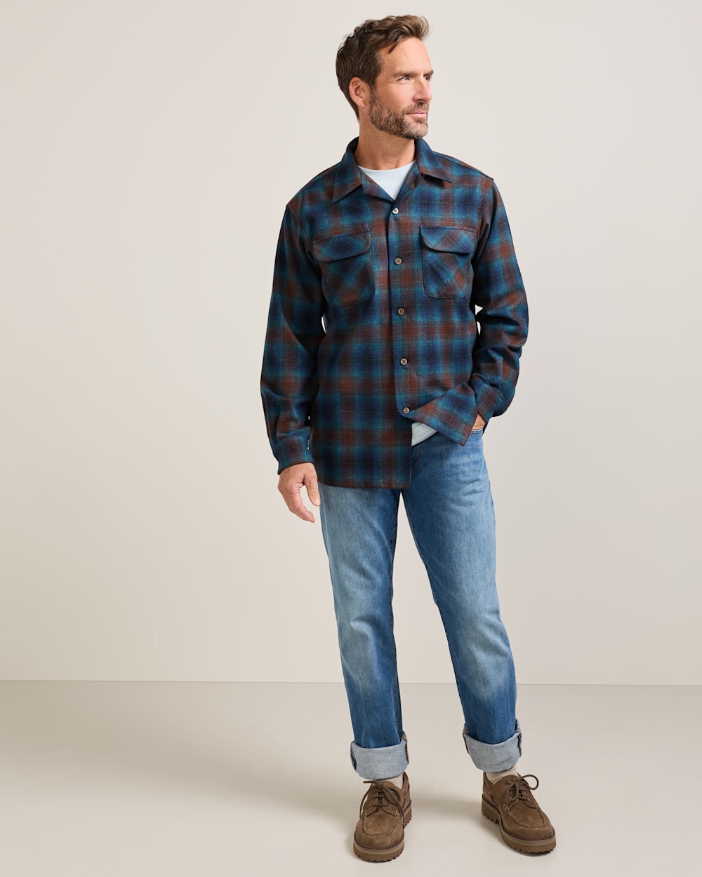 Pendleton Shop Men's Plaid Wool Board Shirt: Stylish Comfort