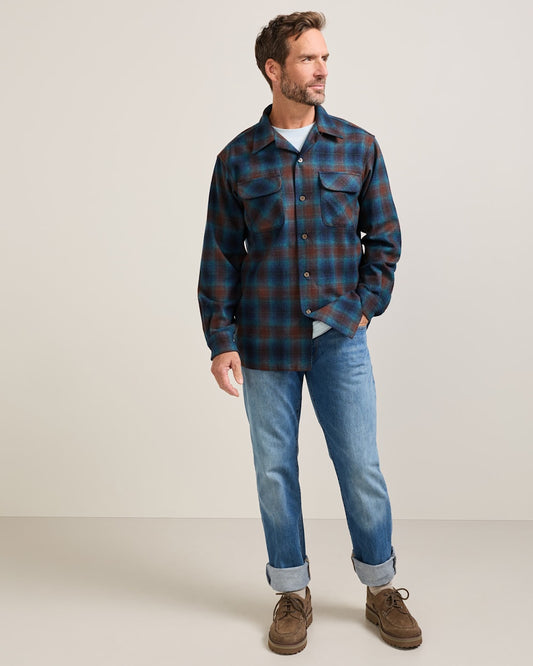 Pendleton Shop Men's Plaid Wool Board Shirt: Stylish Comfort