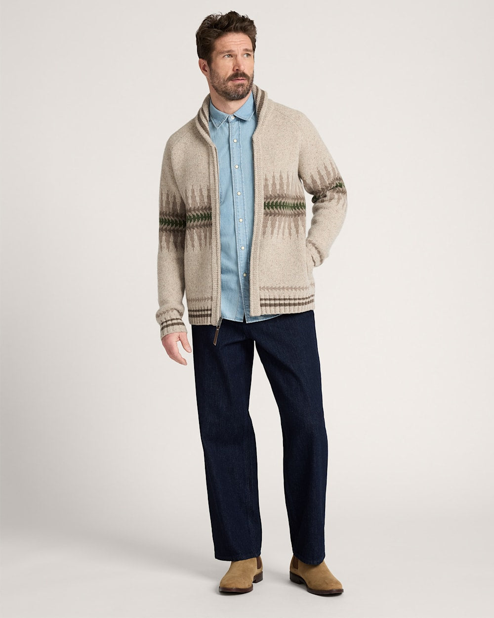 Pendleton Buy Men's Sawtooth Buck Lambswool Zip Cardigan Sweater