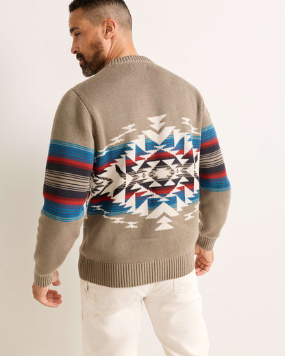 Pendleton Shop Men's Long-Sleeve Bridge Creek Pattern Cotton Sweater