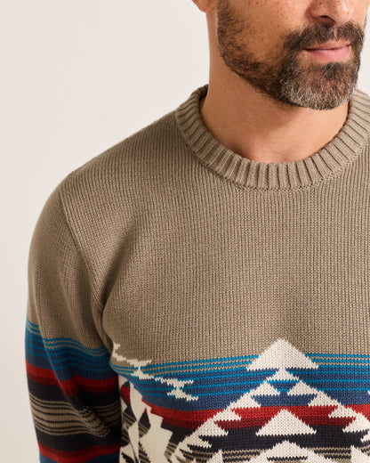 Pendleton Shop Men's Long-Sleeve Bridge Creek Pattern Cotton Sweater