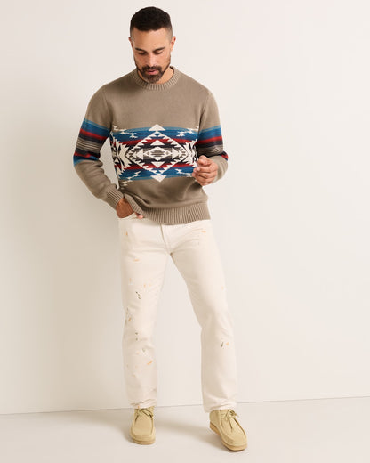Pendleton Shop Men's Long-Sleeve Bridge Creek Pattern Cotton Sweater